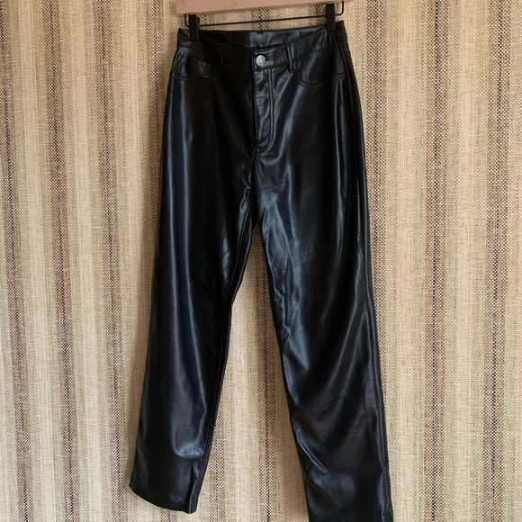 Joie Faux Leather Pants Bottoms Women Size 6 Black Fashion Casual Jean Pants - Picture 1 of 5